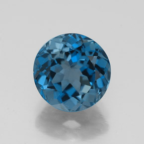 Topázio azul natural 2,68ct, corte redondo, VVS