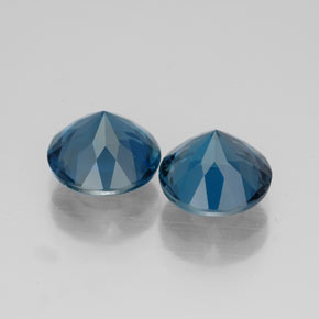 Pedras preciosas de topázio azul natural de  ct, corte redondo, VVS