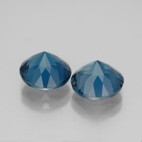 Pedras preciosas de topázio azul natural de  ct, corte redondo, VVS