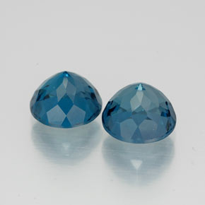 Pedras preciosas de topázio azul natural de  ct, corte redondo, VVS