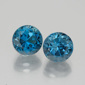 Pedras preciosas de topázio azul natural de  ct, corte redondo, VVS