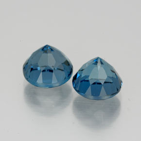 Pedras preciosas de topázio azul natural de  ct, corte redondo, VVS