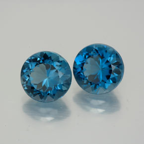 Pedras preciosas de topázio azul natural de  ct, corte redondo, VVS-VS