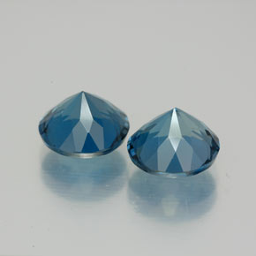 Pedras preciosas de topázio azul natural de  ct, corte redondo, VVS-VS
