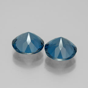 Pedras preciosas de topázio azul natural de  ct, corte redondo, VVS