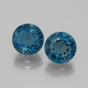 Pedras preciosas de topázio azul natural de  ct, corte redondo, VVS