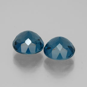 Pedras preciosas de topázio azul natural de  ct, corte redondo, VVS