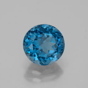 Topázio azul natural 2,63ct, corte redondo, VS-SI