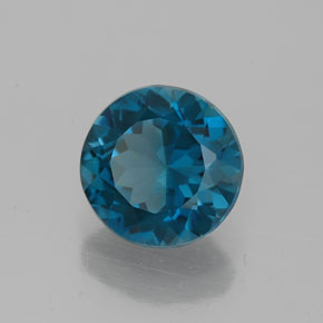Topázio azul natural 2,32ct, corte redondo, VVS