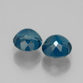 Pedras preciosas de topázio azul natural de  ct, corte redondo, VVS
