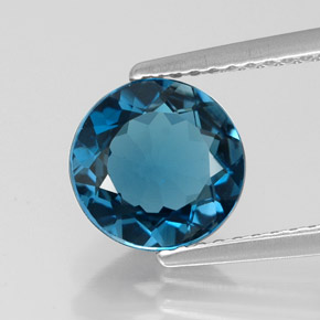 Topázio azul natural 2,05ct, corte redondo, VVS-VS