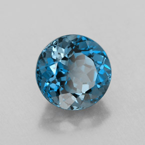 Topázio azul natural 2,60ct, corte redondo, VVS-VS