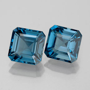 Pedras preciosas de topázio azul natural de  ct, corte esmeralda, VVS-VS
