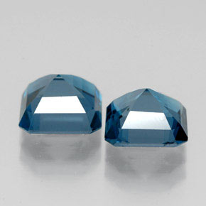 Pedras preciosas de topázio azul natural de  ct, corte esmeralda, VVS-VS