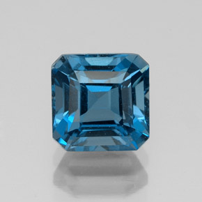 Topázio azul natural 2,58ct, corte esmeralda, VVS