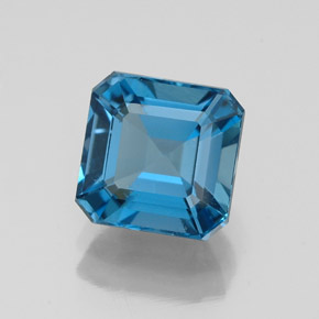 Topázio azul natural 2,44ct, corte esmeralda, VS