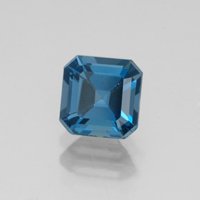 Topázio azul natural 1,30ct, corte esmeralda, VVS-VS