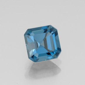Topázio azul natural 1,30ct, corte esmeralda, VVS-VS
