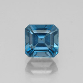 Topázio azul natural 1,44ct, corte esmeralda, VVS-VS