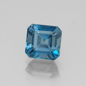 Topázio azul natural 1,44ct, corte esmeralda, VVS-VS