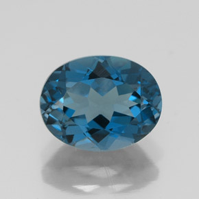 Topázio azul natural 2,61ct, corte oval, VVS-VS