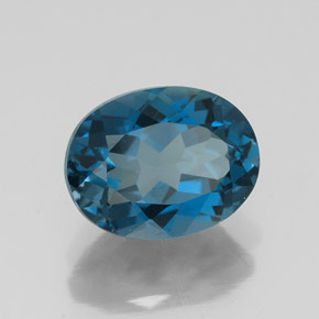 Topázio azul natural 2,61ct, corte oval, VVS-VS