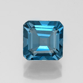 Topázio azul natural 1,30ct, corte esmeralda, VVS-VS