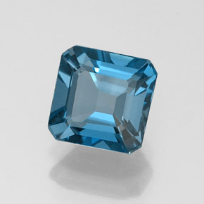 Topázio azul natural 1,30ct, corte esmeralda, VVS-VS