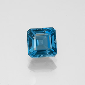 Topázio azul natural 1,37ct, corte esmeralda, VVS-VS