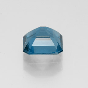 Topázio azul natural 1,23ct, corte esmeralda, VS