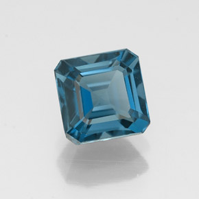 Topázio azul natural 1,35ct, corte esmeralda, VVS