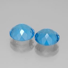 Pedras preciosas de topázio azul natural de  ct, corte redondo, VVS-VS