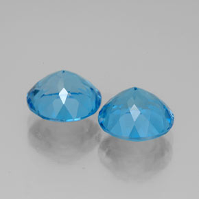 Pedras preciosas de topázio azul natural de  ct, corte redondo, VVS