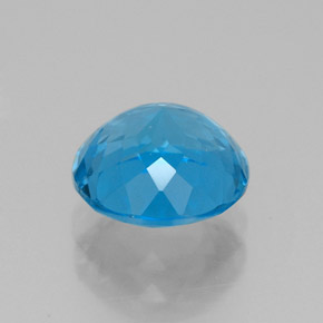 Topázio azul suíço natural 2,46ct, corte redondo, VVS