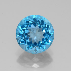 Topázio azul natural 2,24ct, corte redondo, VVS