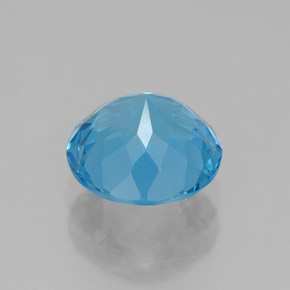 Topázio azul natural 2,30ct, corte redondo, VVS