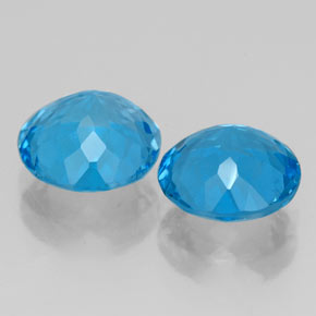 Pedras preciosas de topázio azul natural de  ct, corte redondo, VVS
