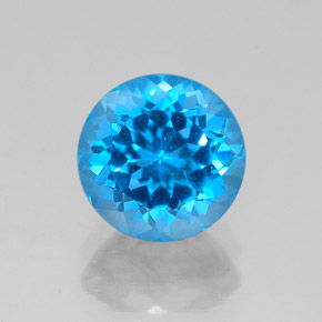 Topázio azul natural 2,80ct, corte redondo, VVS