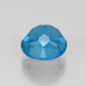 Topázio azul natural 4,17ct, corte redondo, VVS-VS