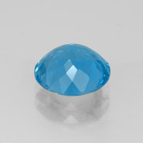 Topázio azul natural 3,09ct, corte redondo, VVS