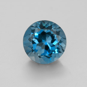 Topázio azul natural 1,98ct, corte redondo, VVS