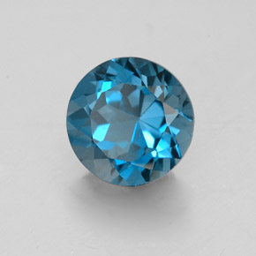 Topázio azul natural 1,98ct, corte redondo, VVS
