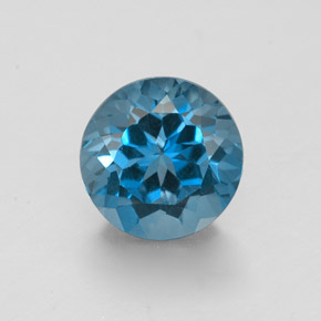 Topázio azul natural 2,03ct, corte redondo, VVS