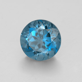 Topázio azul natural 2,03ct, corte redondo, VVS