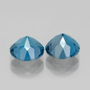 Pedras preciosas de topázio azul natural de  ct, corte redondo, VVS
