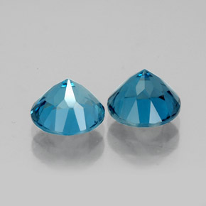 Pedras preciosas de topázio azul natural de  ct, corte redondo, VVS-VS
