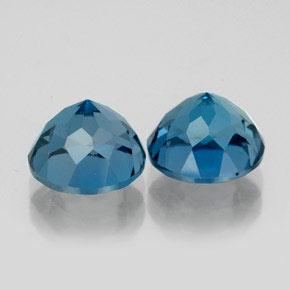 Pedras preciosas de topázio azul natural de  ct, corte redondo, VVS