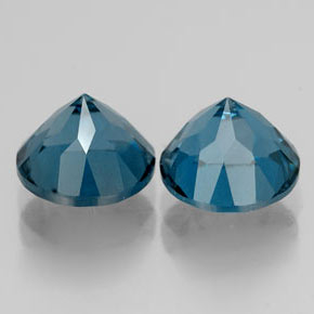 Pedras preciosas de topázio azul natural de  ct, corte redondo, VVS