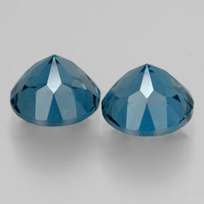 Pedras preciosas de topázio azul natural de  ct, corte redondo, VVS