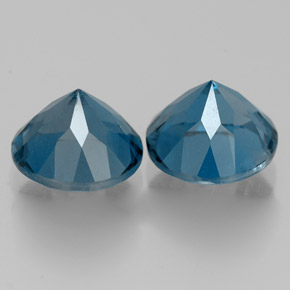 Pedras preciosas de topázio azul natural de  ct, corte redondo, VVS